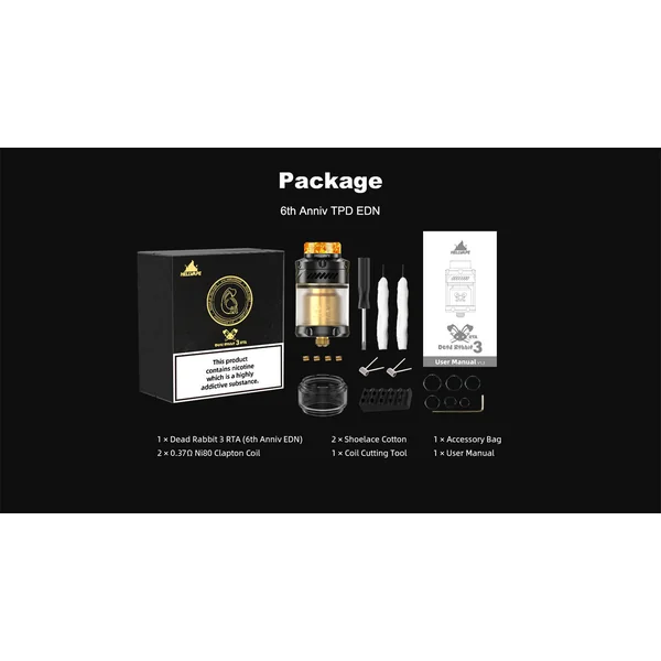 Hellvape Dead Rabbit 3 RTA Atomizer 5.5ml 25mm (6th Anniv EDN)