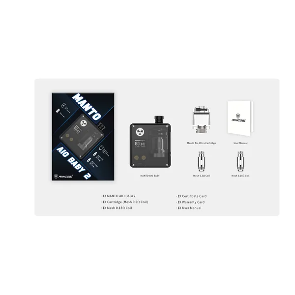 Rincoe Manto AIO Baby 2 Boro 60W Kit 1500mAh 5.2ml
